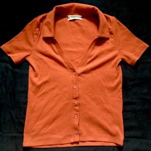 Urban Outfitters Burnt Orange Collared Button Down